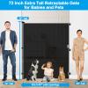 72 Inch Extra Tall Retractable Dog Gate 55 Inch Wide Extra Tall Retractable Baby Gates for Doorways 6 Foot High Baby Gate for Cats 6 Ft Dog Gates Indoor Pet Barrier for Dogs Mesh Fence for Dogs, Black view 2