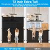 72 Inch Extra Tall Retractable Dog Gate 55 Inch Wide Extra Tall Retractable Baby Gates for Doorways 6 Foot High Baby Gate for Cats 6 Ft Dog Gates Indoor Pet Barrier for Dogs Mesh Fence for Dogs, Black view 3