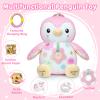 Baby Toys 0-6 Months,Musical Plush Stuffed Animal with Rattles & Crinkle Paper,Hanging Ring for Sensory Play,Tummy Time Toys for 0-12 Months Girls, Baby Girl Gift (Pink) view 2