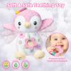 Baby Toys 0-6 Months,Musical Plush Stuffed Animal with Rattles & Crinkle Paper,Hanging Ring for Sensory Play,Tummy Time Toys for 0-12 Months Girls, Baby Girl Gift (Pink) view 3