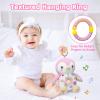 Baby Toys 0-6 Months,Musical Plush Stuffed Animal with Rattles & Crinkle Paper,Hanging Ring for Sensory Play,Tummy Time Toys for 0-12 Months Girls, Baby Girl Gift (Pink) view 4