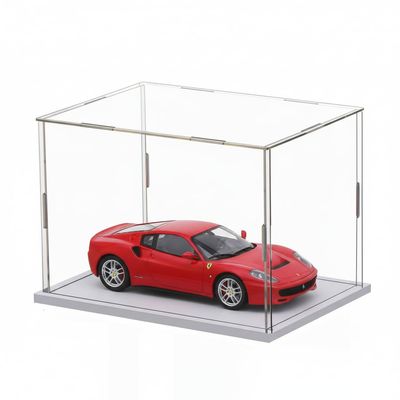 IDAFSA Clear Acrylic Display Case, Assemble Cube Display Box Stand with PVC Material White Base, Dustproof Protection Showcase for Collectibles Memorabilia Figurines (8*8*8inch;20*20*H20cm)