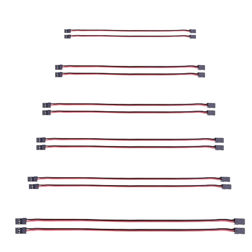 12Pieces Pieces 3-pin Servo Extension Cable Wire Cord Female to Male RC Servo Extension Cord Wire Connectors for Servo Extension Connection Control Board Remote Control Parts(6 Sizes)