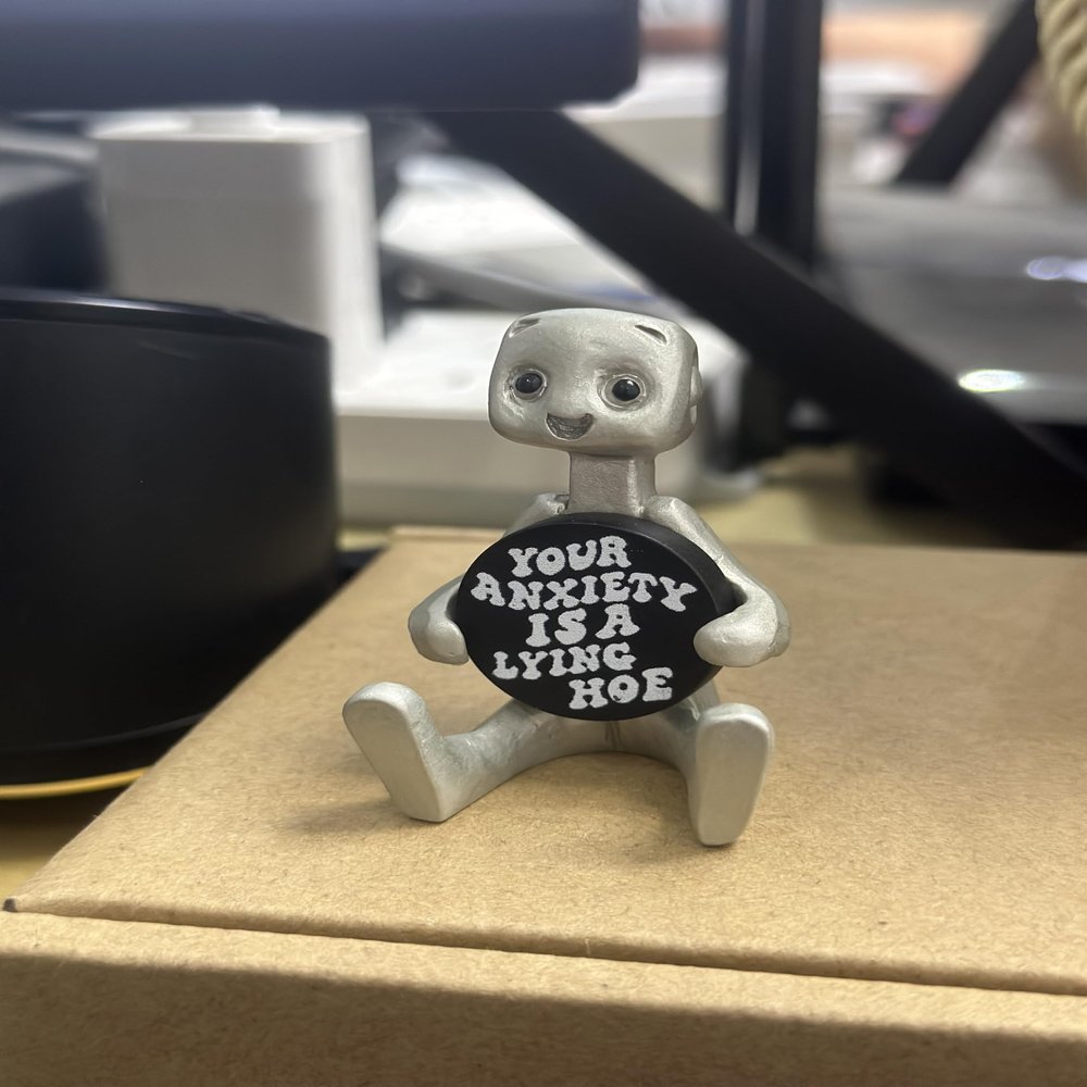 KUSIAPA Your Anxiety is A Lying H*e Robot,Cute Tiny Robot Figure,Hack Your Anxiety (Your Anxiety is A Lying H*e)