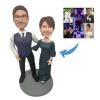 Custom Bobbleheads Couples, Personalized Wedding Gifts for Couple, Wedding for Couple, Unique Valentine's Day Present, 10th 20th 30th 40th 50th Wedding Anniversary Gift For Couples (Couple 7) view 2