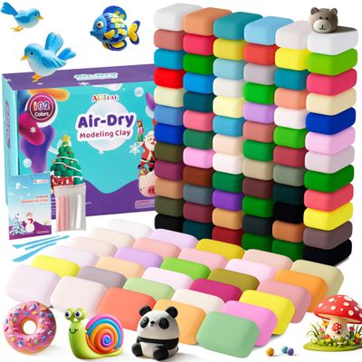 ARTPAR Air Drying Clay Kids 102 Colors, Modeling Magic Clay Kit with Sculpting Tools,Soft and Non-Sticky,Classroom Activities & Art and Crafts Creative Play Gifts for Boys & Girls Age 3-12