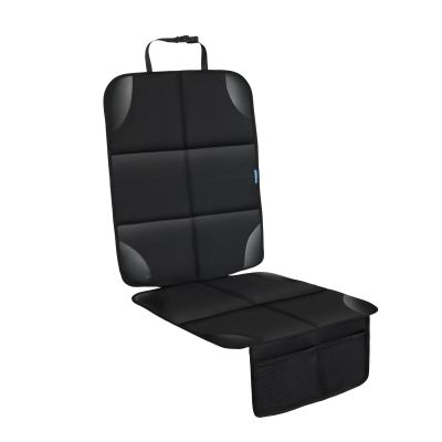 Psumuabrre Car Seat Protector for Child Carseat, 1 Pack Protect Car Seat Cover for Baby with Thickest Padding and Non-Slip Padded Backing Mesh Pockets Kids Pets Car Back Seat Protectors(Black)