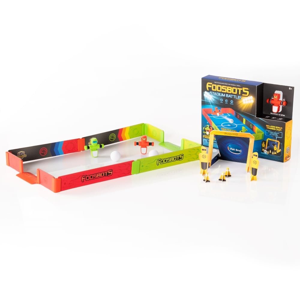 Fat Brain Toys Foosbots Stadium Battle Set, 2 Player Games for Kids Toys, New Active Play for Ages 6 and Up