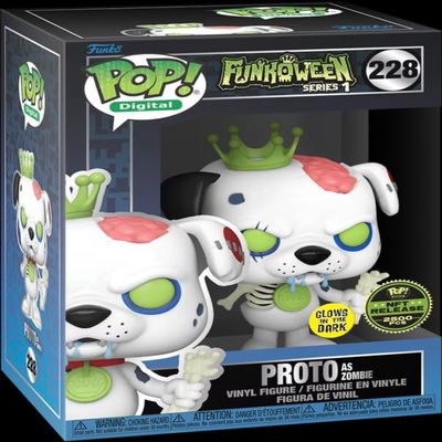 Funko POP! Digital Proto as Zombie NFT Exclusive Physical Pop Glow in The Dark