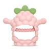 RaZbaby RaZberry Grip Silicone Teether Toy for 3M+ | Drop Resistant Hand Held Teether for Babies and Infants - Designed by Nature with Our Patented BerryBumps Multitextured Design | 3M+, Pink view 1