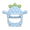 RaZbaby RaZberry Grip Silicone Teether Toy for 3M+ | Drop Resistant Hand Held Teether for Babies and Infants - Designed by Nature with Our Patented BerryBumps Multitextured Design | 3M+, Blue view 1