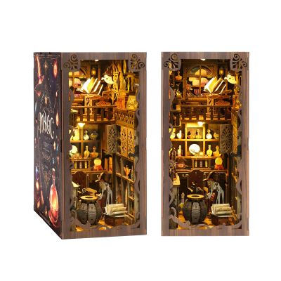 Strucwood Book Nook Kit Museum of Astronomy Miniature Booknook Kit 3D Wooden Puzzle for Adults Magic Bookends Dollhouse (Night of Magic)