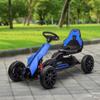 Aosom Kids Pedal Go Kart, Outdoor Ride on Toy with Adjustable Seat, Swing Axle, Handbrake, 4 Non-Slip EVA Wheels for Boys and Girls Aged 3-8 Years Old, Blue view 2