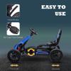Aosom Kids Pedal Go Kart, Outdoor Ride on Toy with Adjustable Seat, Swing Axle, Handbrake, 4 Non-Slip EVA Wheels for Boys and Girls Aged 3-8 Years Old, Blue view 4