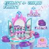 Lehoo Castle Kids Vanity Table and Chair Set, Girls Makeup Table with Mirror Stool Lights Music, Toddler Pretend Play Vanity Set for Princess Dress Up, Girl Toys Gifts for Age 3 4 5 Years Old view 2