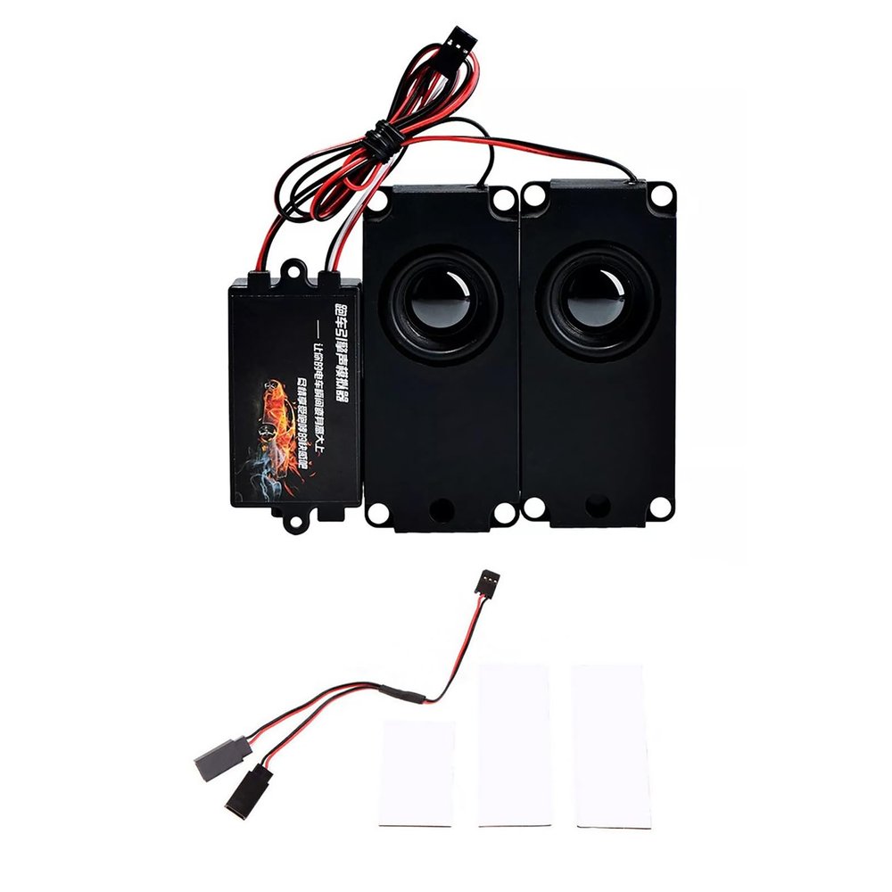 NATEFEMIN 1/10 RC Car Engine Sound Simulator, Dual Speakers Engine Sound Simulated System for 1/10 RC Car Vehicle Model