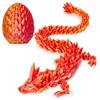 ACTICO 3D Printed Dragon Egg, Dragon Eggs with Dragon Inside, Articulated Crystal Dragon Fidget Toy, Dinosaur Eggs Toy, Fidget Toy for Teen Boy Kid (Silk Red- 12inch) view 1