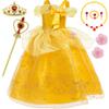 Princess Dresses for Girls Princess Costume Kids Belle Dress Up Birthday Christmas Halloween Party with Accessories 3T(100CM,E40) view 1