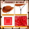 OBANGONG 36 Pcs Cowboy Party Costume Set Include 12 Western Party Hats 12 Inflatable Stick Horses and 12 Paisley Bandana Bulk Western Accessories for Cowgirl Birthday Cosplay Party Supplies view 3