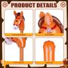 OBANGONG 36 Pcs Cowboy Party Costume Set Include 12 Western Party Hats 12 Inflatable Stick Horses and 12 Paisley Bandana Bulk Western Accessories for Cowgirl Birthday Cosplay Party Supplies view 4