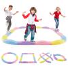 Costzon Wavy Balance Beam for Kids, 20-Piece Toddler Stepping Stones w/Textured Surface & Non-Slip Foot Pads, 180 LBS Weight Capacity, Coordination Blocks Gym Set, Obstacle Course Toys for Girls Boys view 1