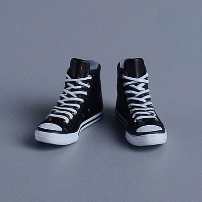 1/12 Scale Soldier Trendy Shoes Model for 6'' Figure (Black)