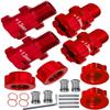 RCHuiWow RC 13MM Extended Wheel Hub Drive 14MM to 17MM w/Anti-dust Cap Nuts 17MM Upgrades Part for 1/10 Senton/Granite/New Big Rock/Vorteks/Infraction 3S,Senton/Granite Mega550,Red view 1
