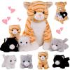 5 PCS Cat Stuffed Animal with Babies Inside Belly - Mommy Stuffed Orange Tabby Cat with 4 Plush Kittens Toys, Stuffed Kitty Plushies Toy for Kids Boys Girls Valentines Day Christmas Birthday Gift view 1