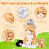5 PCS Cat Stuffed Animal with Babies Inside Belly - Mommy Stuffed Orange Tabby Cat with 4 Plush Kittens Toys, Stuffed Kitty Plushies Toy for Kids Boys Girls Valentines Day Christmas Birthday Gift view 4