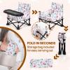 Toddler Booster Seat for Dining Table & Kitchen Chair - Portable Foldable with Removable Tray, Baby Camping Chair 6-36 Months Indoor Outdoor (Green Stripe) view 3