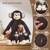 5 PCS Monkey Stuffed Animal, Large Huggable Stuffed Monkey Plush Toy with 4 Baby Plush Monkeys for Kids, Hanging Monkeys Plushies Gifts for Boys Girls Christmas Birthday Jungle Forest Party Decor view 3