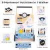 PairPear Polar Explorer Wooden Baby Walker, Montessori 9-in-1 Activity Push Walker Activity Center Toys with Adjustable Speed & Height, Penguin Mirror, Shape Sorter Learning Toys Gift for Toddler 1-3 view 2