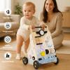 PairPear Polar Explorer Wooden Baby Walker, Montessori 9-in-1 Activity Push Walker Activity Center Toys with Adjustable Speed & Height, Penguin Mirror, Shape Sorter Learning Toys Gift for Toddler 1-3 view 4