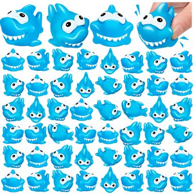 25 Pcs Rubber Sharks for Kids, Bulk Squirting Shark Bath Toys Cute Small Squeak Sharks Party Favors Summer Bathtub Toy for Birthday Shower Classroom Pool Party Favors