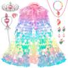 Princess Dress Up for Girls 4-6, 3 4 5 6 Year Old Girl Birthday Christmas Gifts, Rainbow Unicorn Toddler Toys for Ages 3-8, 9 PCS Mermaid Sequin Princess Cape Clothes for Little Girl Kids Party Favors view 1