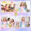 Princess Dress Up for Girls 4-6, 3 4 5 6 Year Old Girl Birthday Christmas Gifts, Rainbow Unicorn Toddler Toys for Ages 3-8, 9 PCS Mermaid Sequin Princess Cape Clothes for Little Girl Kids Party Favors view 4