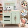 Pillowhale Wooden Play Kitchen Set, Mint Green Stove & Sink with 5 Stainless Steel Tools, Click Knobs, Storage Cabinets, Montessori Toy for Toddlers 3+ view 2