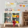 Pillowhale Wooden Play Kitchen Set, Mint Green Stove & Sink with 5 Stainless Steel Tools, Click Knobs, Storage Cabinets, Montessori Toy for Toddlers 3+ view 4