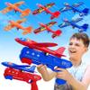 LJZJ 6 Pack Airplane Launcher Toys, 2 Flight Modes LED Foam Glider Catapult Plane, Outdoor Flying Toy for Kids, Birthday Gifts for Boy Girl 4 5 6 7 8 9 10 11 12 Year Old, B-Day Party Supplies view 1