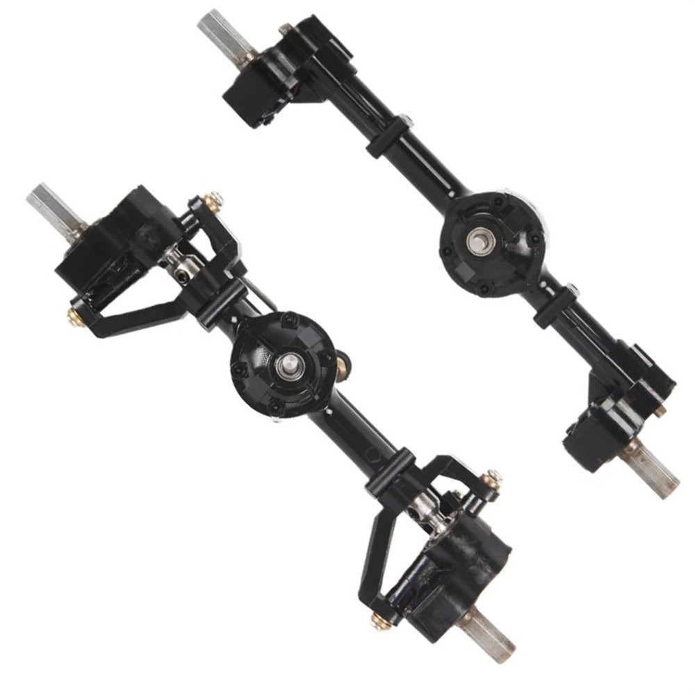 cvking RC Vehicle Axles Compatible with WPL for C14 C24 C24-1 C34 C44 B14 B24 1/16 RC Car Upgrades Parts Front and Rear Portal Axle with Metal Plastic Drive Shaft