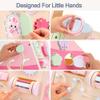 PairPear Wooden Baby Walker Push and Pull Learning Activity Walker, 8-in-1 Montessori Busy Board Push Walker Wooden Activity Center Toys for Boys and Girls 12m+ Pink Rabbit view 4