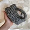 Fluffy Sleeping Kitten Grey toy. Realistic Newborn Cat in the grey basket | crib. Crochet Handmade Gift for Toddlers. view 4