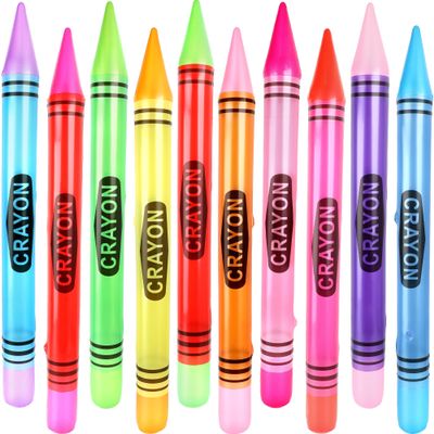 Rcanedny 10 Pcs 41 Inch Inflatable Crayons Colorful Large Blow up Crayons Giant Inflatable Pen Prop for School Classroom Birthday Inflatable Themed Party Decoration