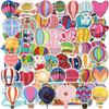 100Pcs Hot Air Balloon Stickers | Hot Air Balloon Balloons Vinyl Stickers Waterproof for Mobile Phone, Water Bottle, Laptop, Guitar, Motorcycle, Skateboard, Luggage - Decoration Gifts for Kids, Teens view 1