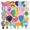 100Pcs Hot Air Balloon Stickers | Hot Air Balloon Balloons Vinyl Stickers Waterproof for Mobile Phone, Water Bottle, Laptop, Guitar, Motorcycle, Skateboard, Luggage - Decoration Gifts for Kids, Teens view 2