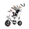 BEUDUOQI Kids Tricycle,Tricycle Stroller,Kid Stroller,5 in 1 Foldable Kids Trike with Rotate Seat/Removable Push Handle/Canopy/Seat Armrest/Storage Basket,Double Brakes Kids Bike,White b view 1