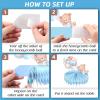9 Pieces Bear Baby Shower Honeycomb Centerpieces Bear Table Decorations 3D Table Topper Decor for Kids Birthday Gender Reveal Newborn Party Favors Supplies (Blue Bear) view 3