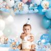 9 Pieces Bear Baby Shower Honeycomb Centerpieces Bear Table Decorations 3D Table Topper Decor for Kids Birthday Gender Reveal Newborn Party Favors Supplies (Blue Bear) view 4