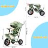 BEUDUOQI Kids Tricycle,Tricycle Stroller,Kid Stroller,5 in 1 Foldable Kids Trike with Rotate Seat/Removable Push Handle/Canopy/Seat Armrest/Storage Basket,Double Brakes Kids Bike,White a view 3