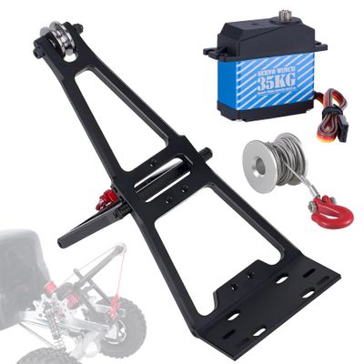 AMK 1/10 RC Crawler Tow Truck Accessory Kit, Truck Tow Truck Crane Arm Wrecker Servo Winch Kit, for 1/10 RC Crawler SCX10 TRX4 Capra LCG Chassis Upgrades Parts